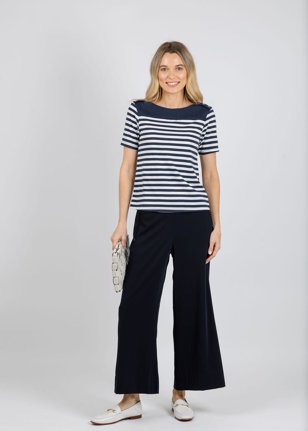 Nation Los Angeles Johnnie Tee in Seascape Stripe available at Barbara Katz