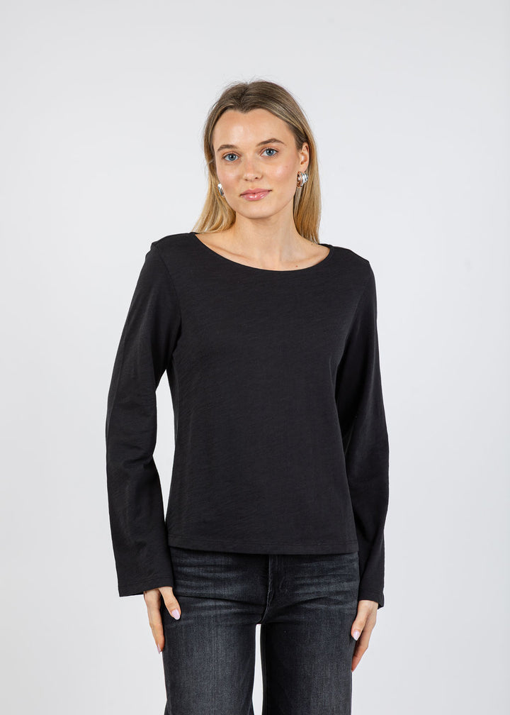 Nation Los Angeles Tavin Tie Back Top in Jet Black available at Barbara Katz