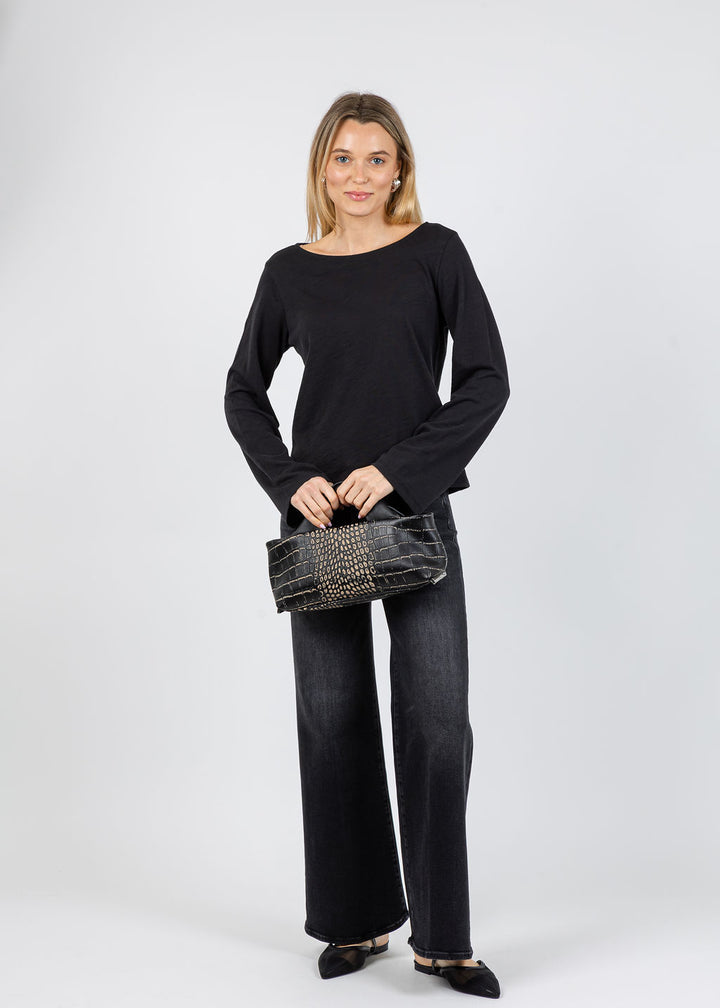 Nation Los Angeles Tavin Tie Back Top in Jet Black available at Barbara Katz