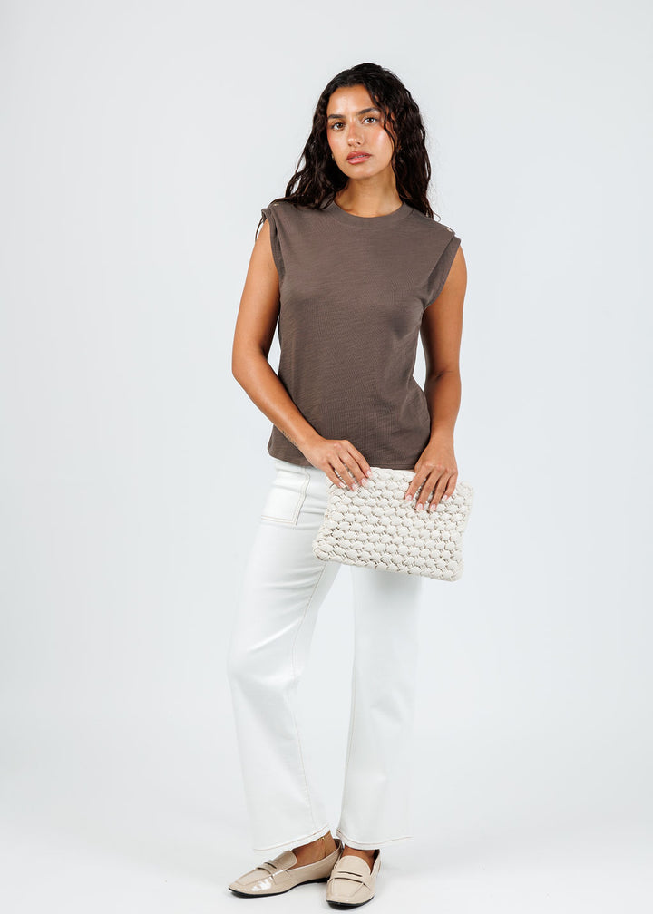 Nation Los Angeles Marina Muscle Tee in Espresso available at Barbara Katz