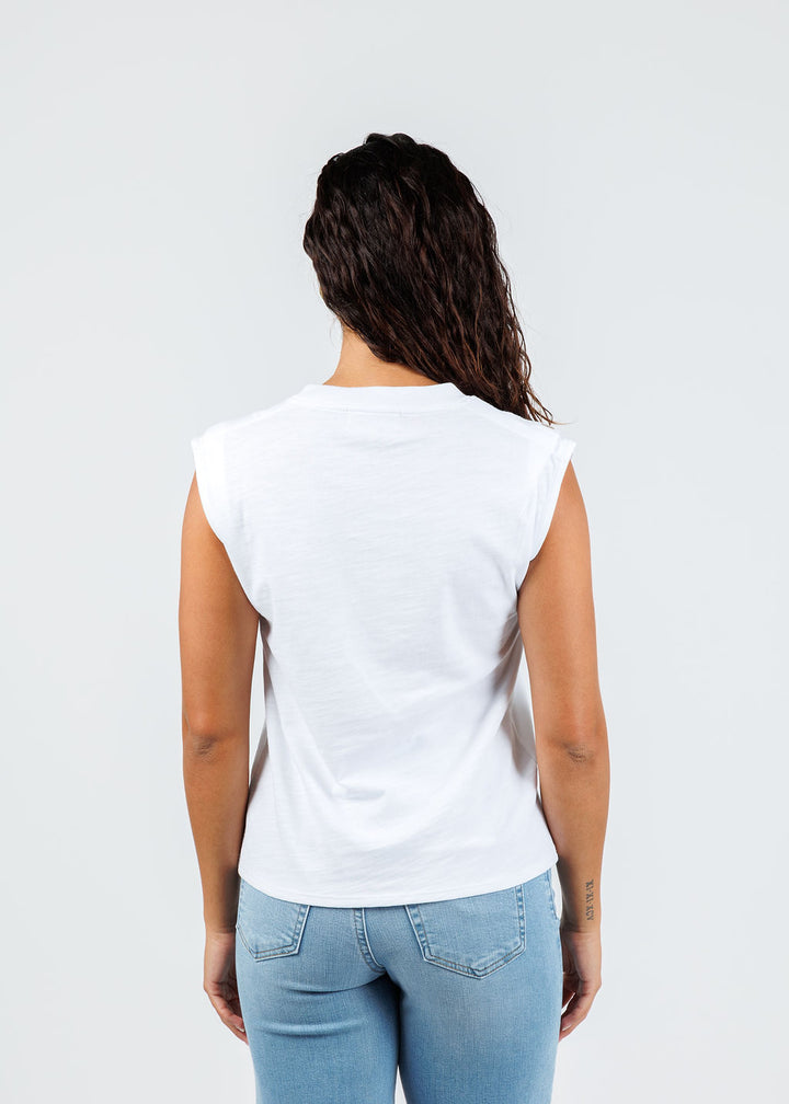 Nation Los Angeles Marina Muscle Tee in Optic White available at Barbara Katz