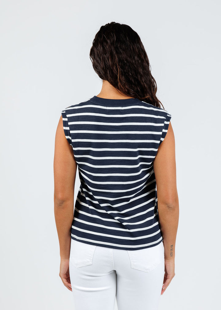 Nation Los Angeles Marina Muscle Tee in Playa Stripe available at Barbara Katz