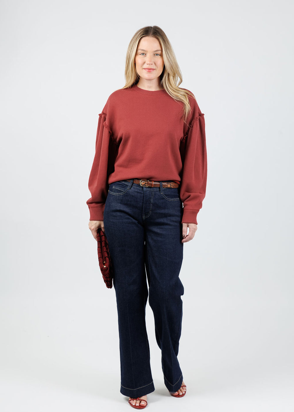 Nation Shane Sweatshirt in Russet available at Barbara Katz