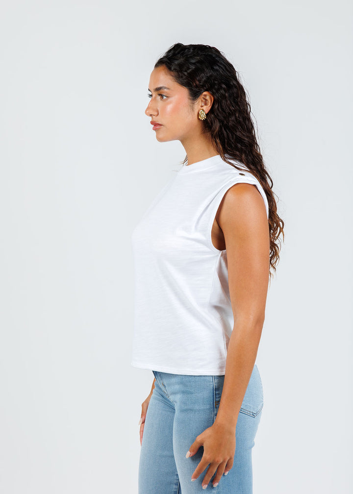 Nation Los Angeles Marina Muscle Tee in Optic White available at Barbara Katz