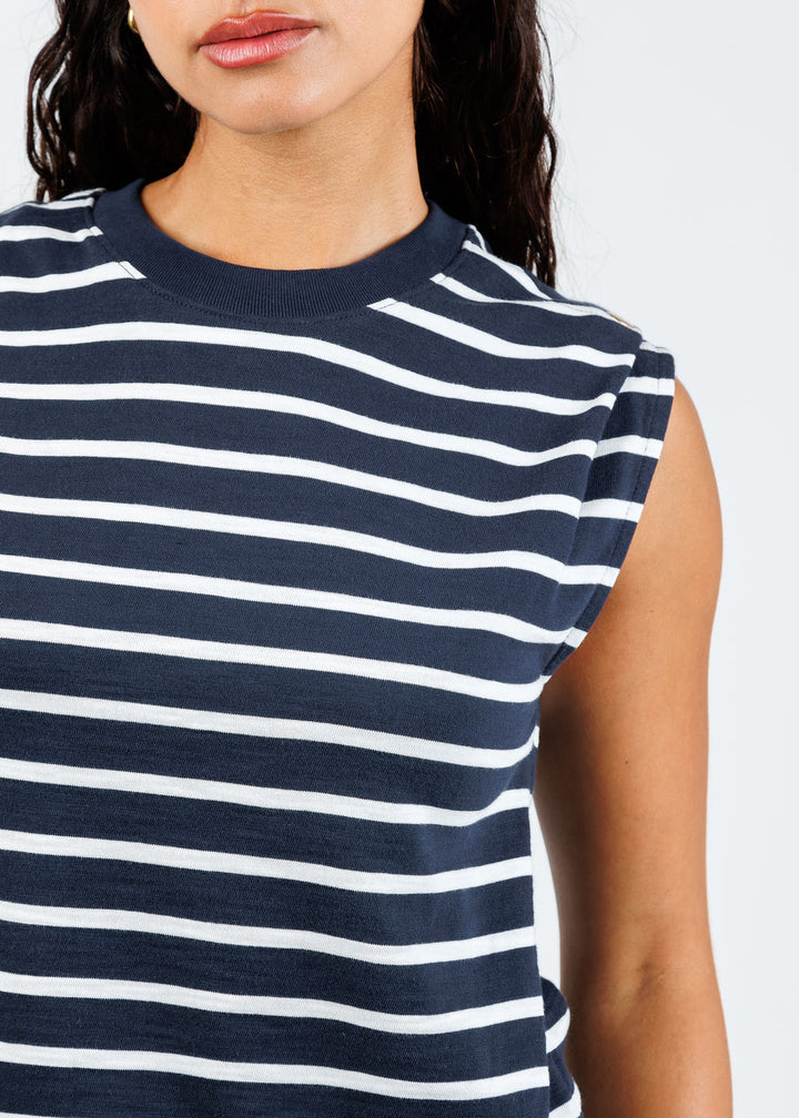 Nation Los Angeles Marina Muscle Tee in Playa Stripe available at Barbara Katz