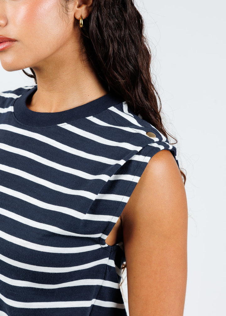 Nation Los Angeles Marina Muscle Tee in Playa Stripe available at Barbara Katz