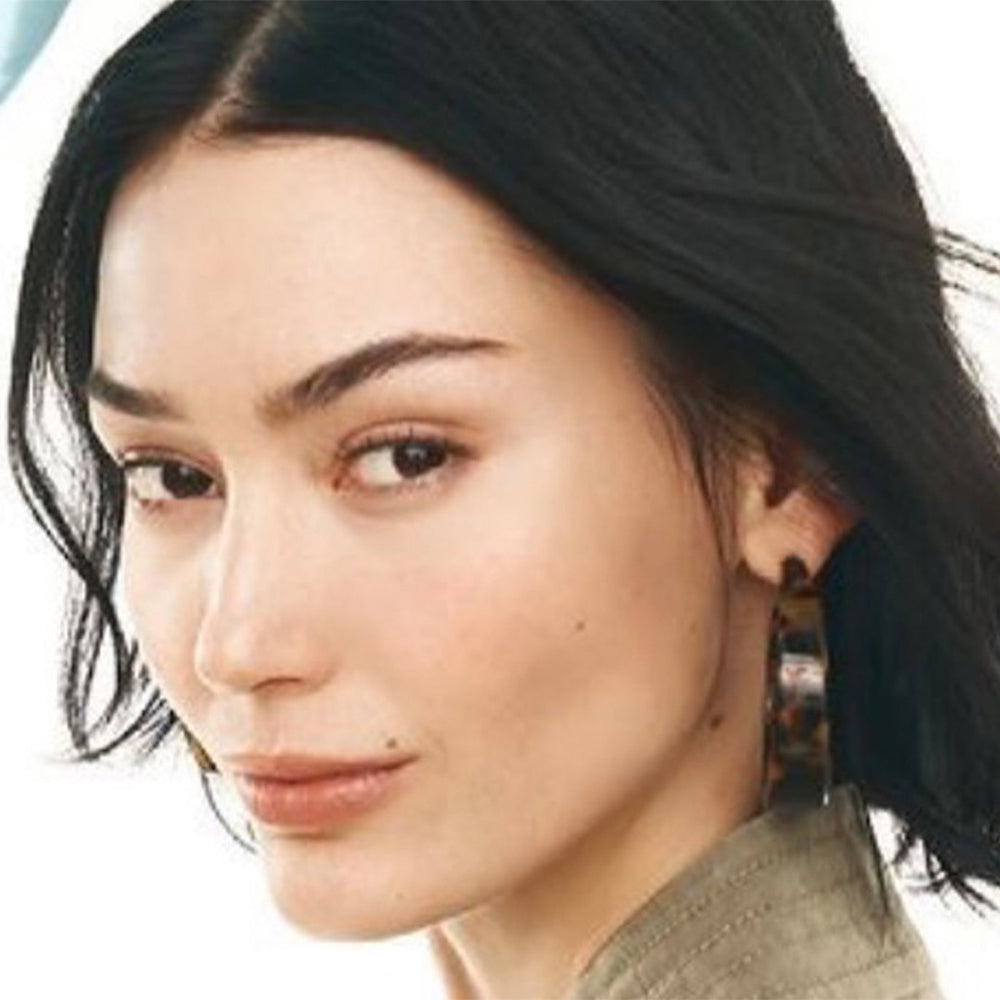 PONO Nicole Hoop Earrings in Tshell available at Barbara Katz