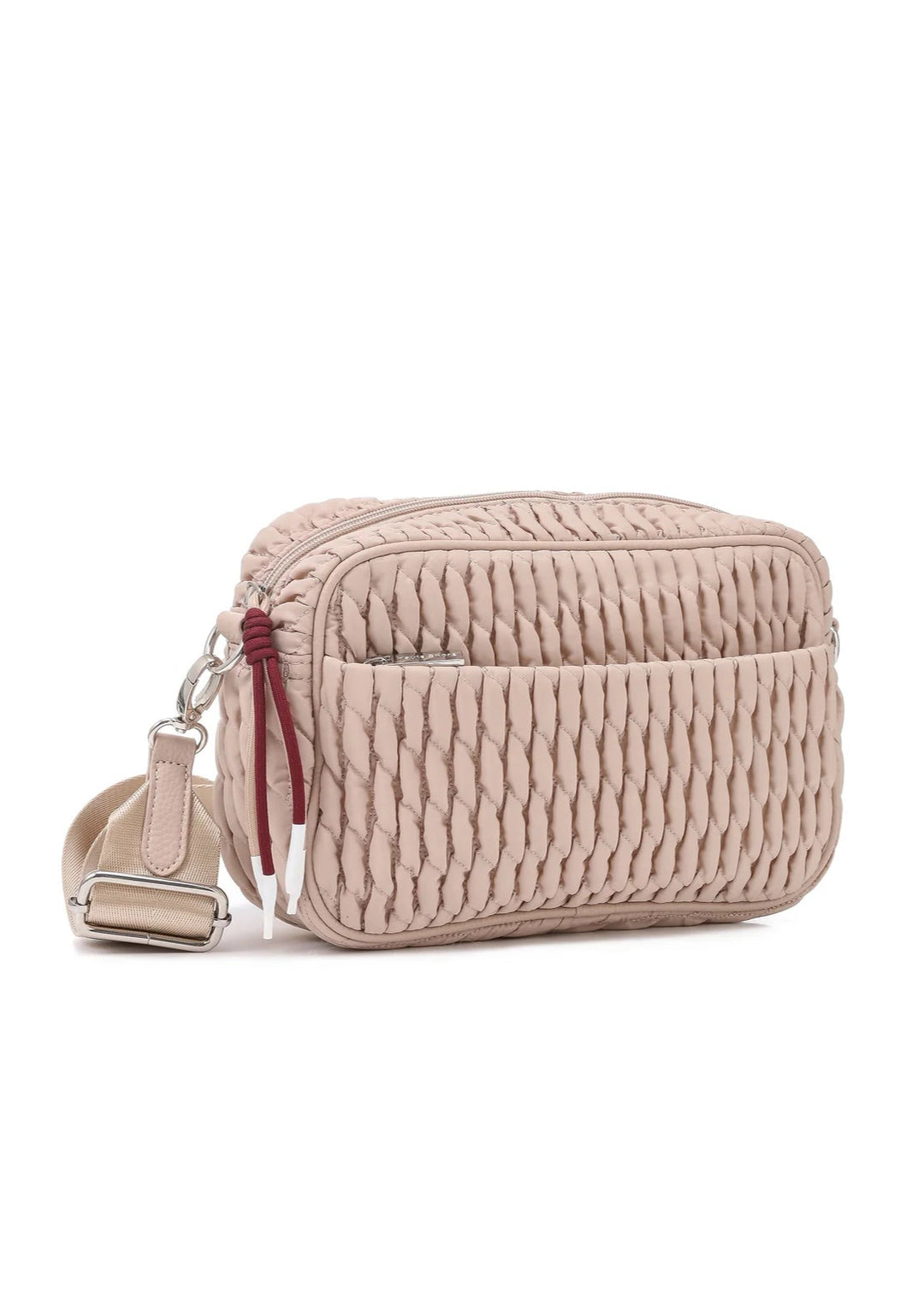 BK Noa Linen Crossbody Bag in Beige available at Barbara Katz
