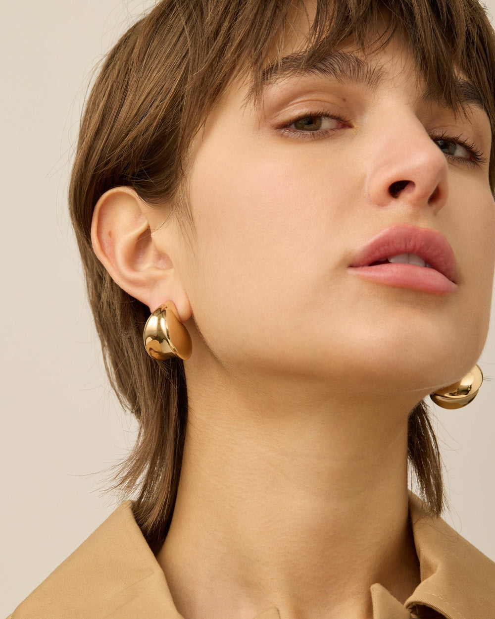 Jenny Bird Paige Puff Earrings in Gold available at Barbara Katz