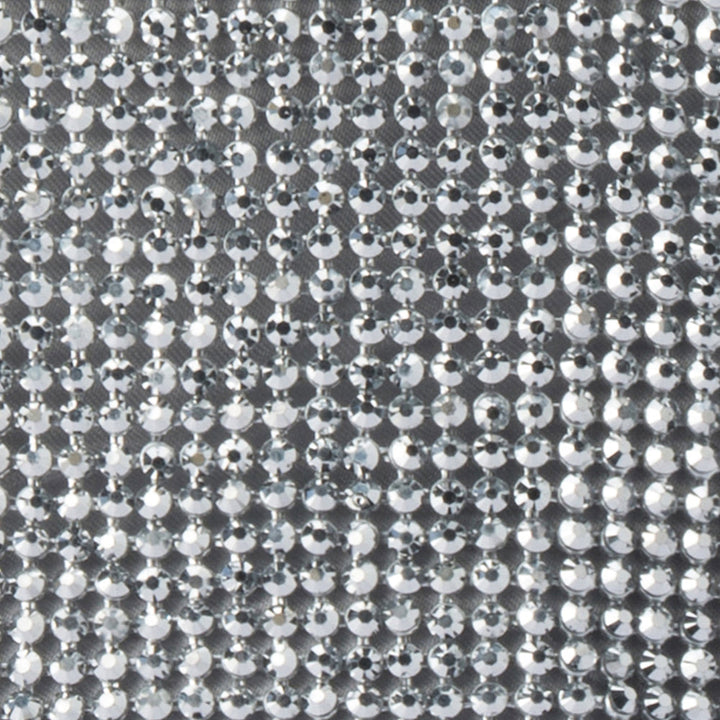 Olga Berg Ellie Crystal Mesh Handle Bag in Silver available at Barbara Katz