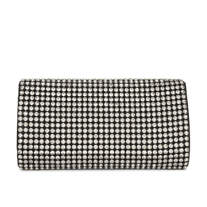 Olga Berg Mariana Crystal Clutch Bag in Black available at Barbara Katz