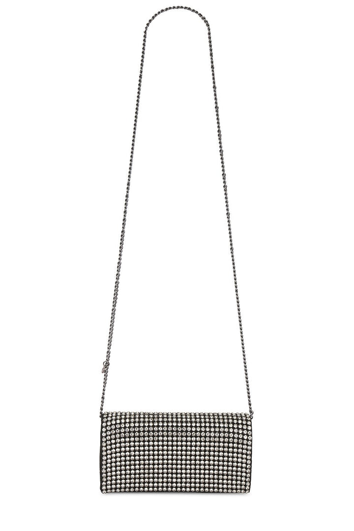Olga Berg Mariana Crystal Clutch Bag in Black available at Barbara Katz