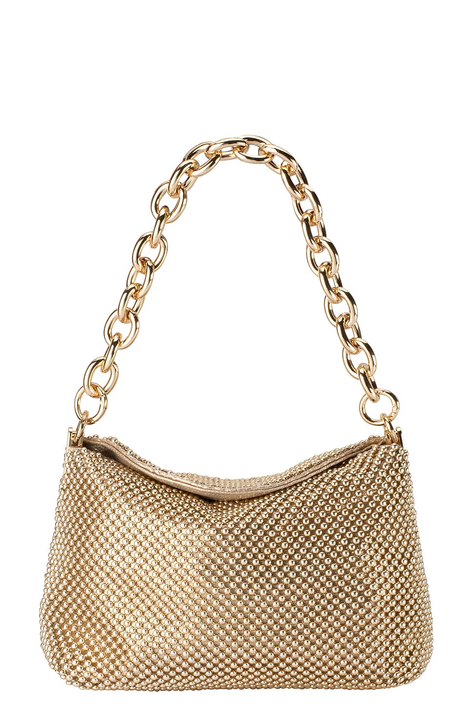 Olga Berg Skylar Ball Mesh Bag in Gold available at Barbara Katz