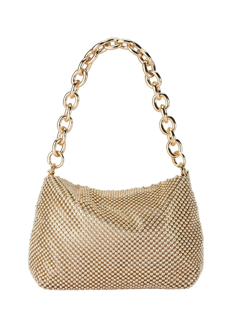 Olga Berg Skylar Ball Mesh Bag in Gold available at Barbara Katz