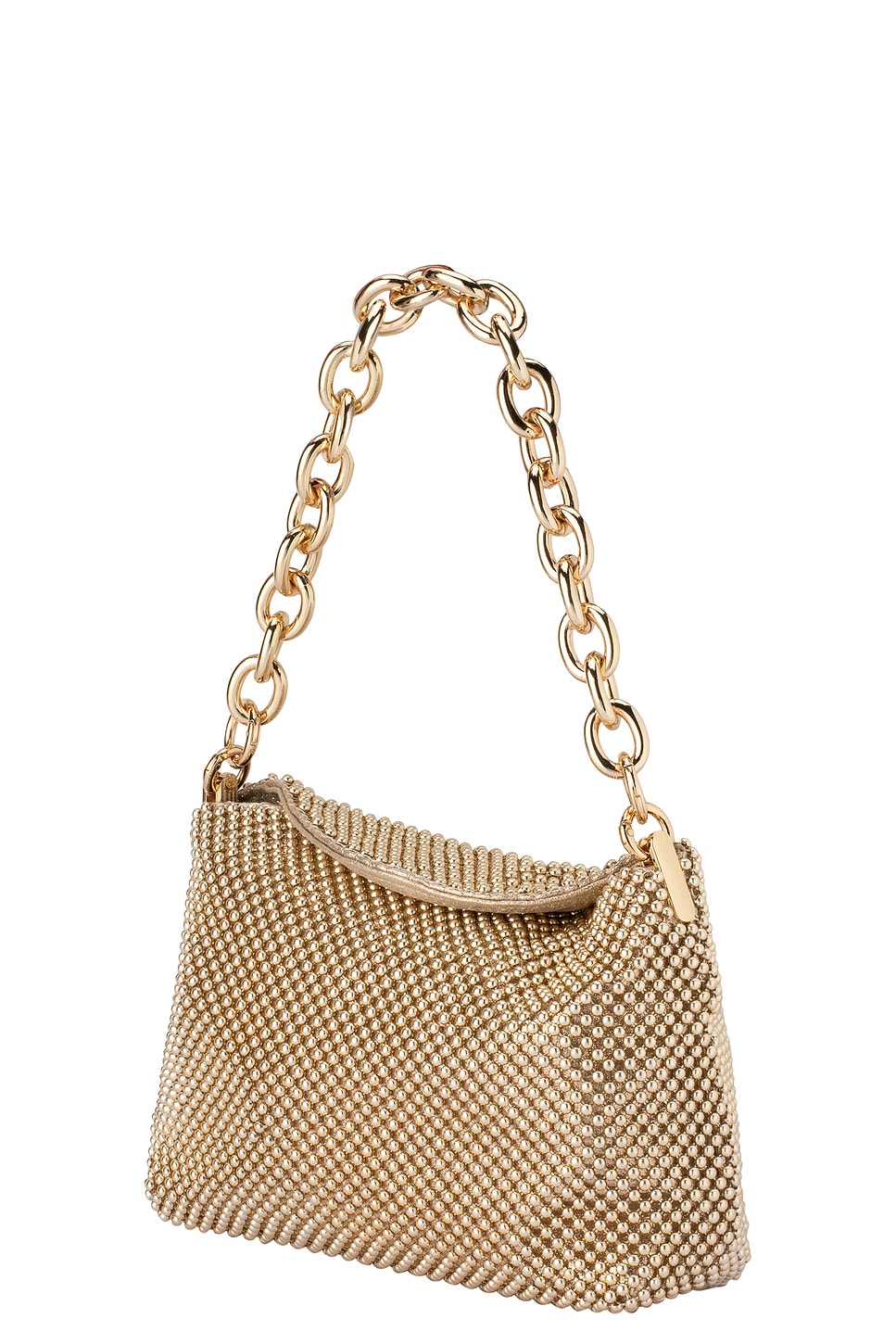 Olga Berg Skylar Ball Mesh Bag in Gold available at Barbara Katz