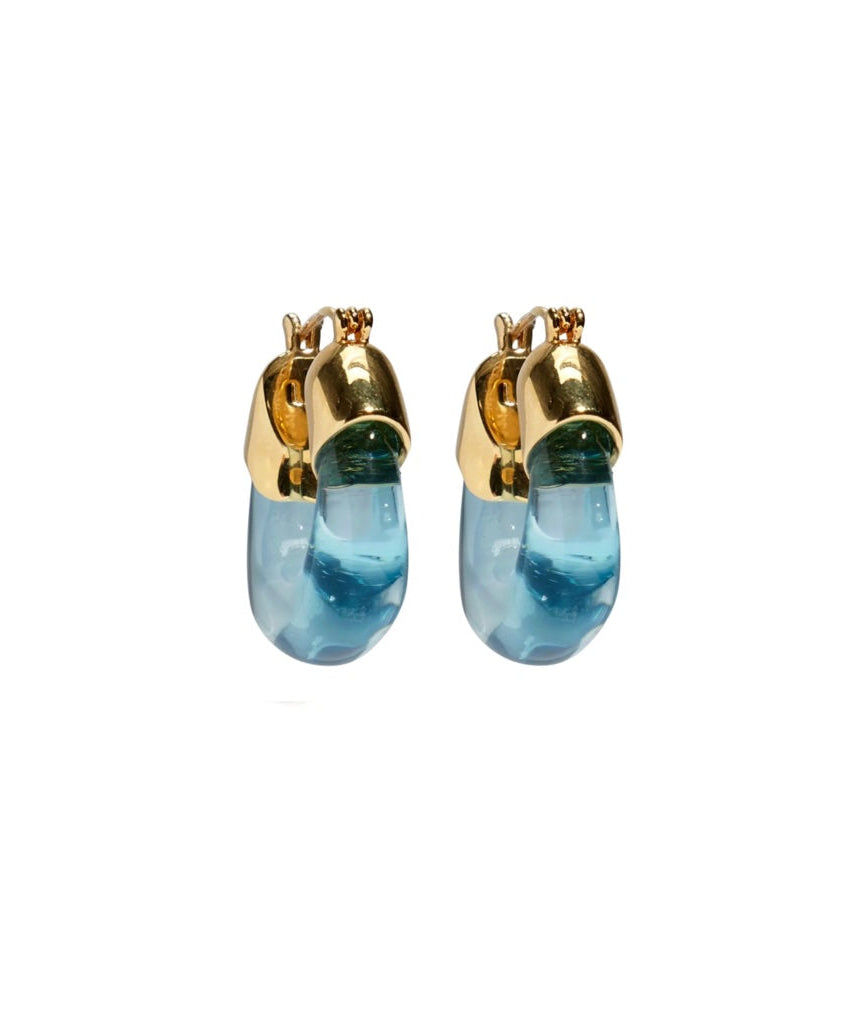 Lizzie Fortunato Organic Hoops in Blue Lagoon available at Barbara Katz