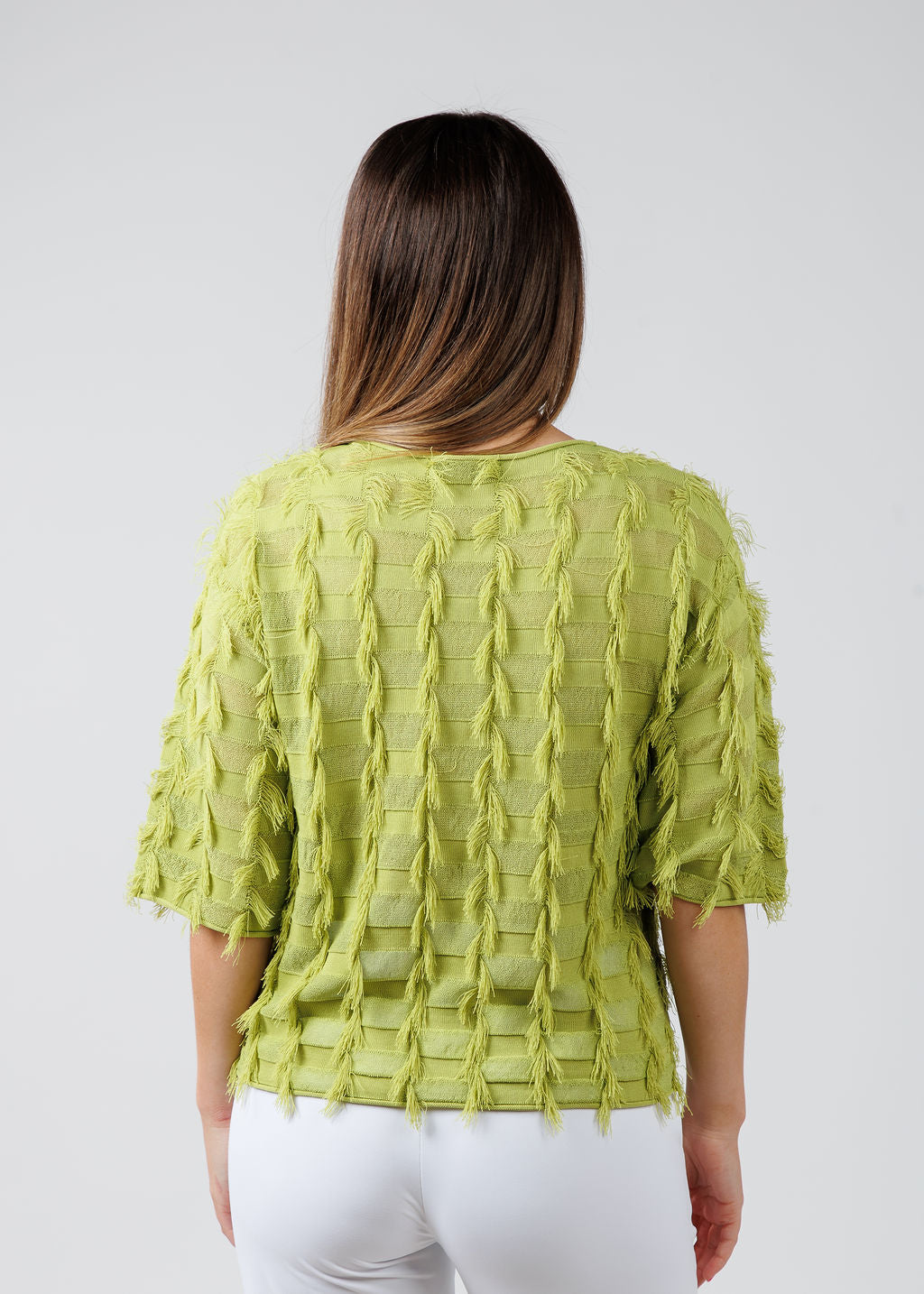 OUI Pea Green Pullover available at Barbara Katz