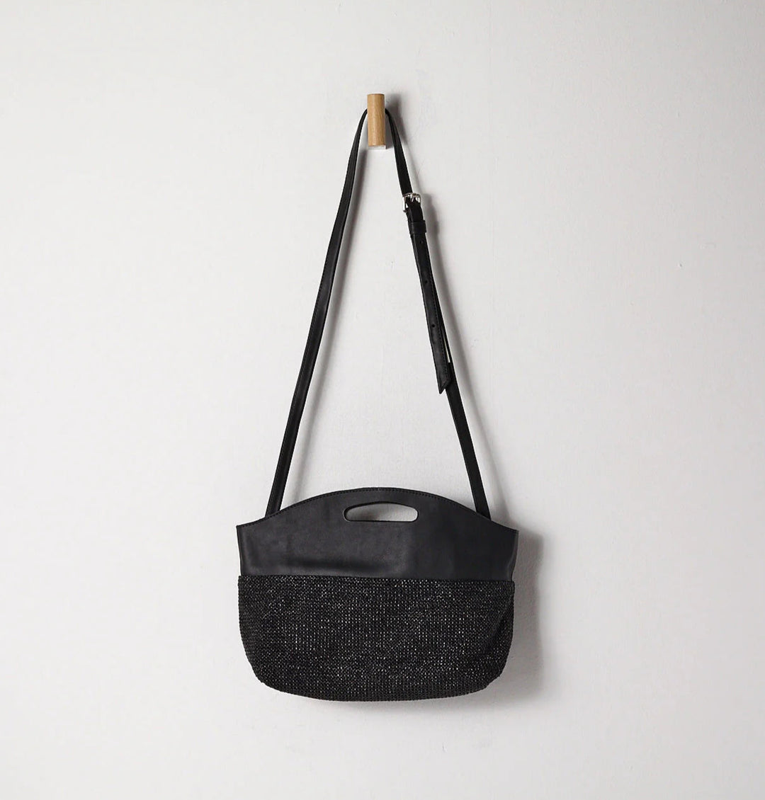 Daniella Lehavi Ocean Maxi Clutch in Black Straw available at Barbara Katz