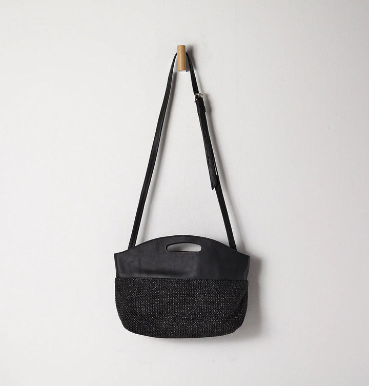 Daniella Lehavi Ocean Maxi Clutch in Black Straw available at Barbara Katz