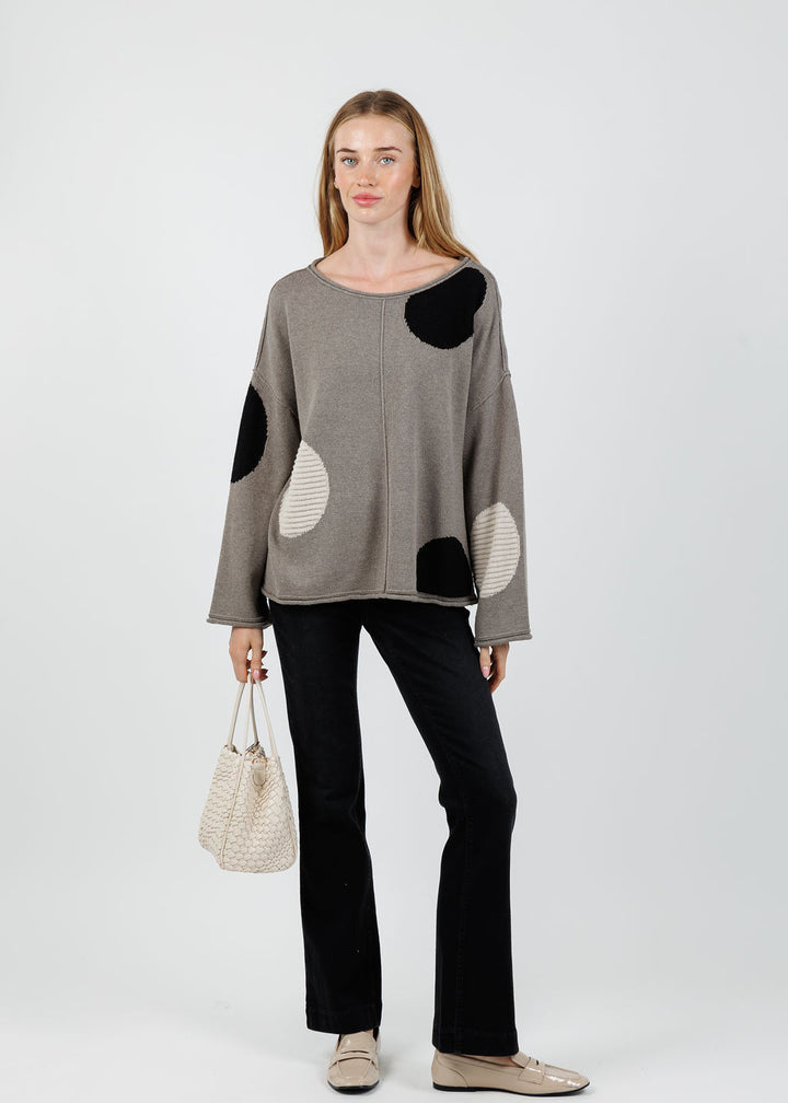 Olivia by Habitat Circle Back Pullover Sweater in Rockridge available at Barbara Katz