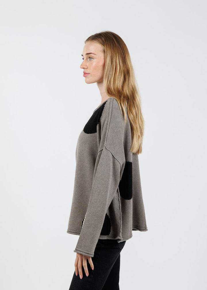 Olivia by Habitat Circle Back Pullover Sweater in Rockridge available at Barbara Katz