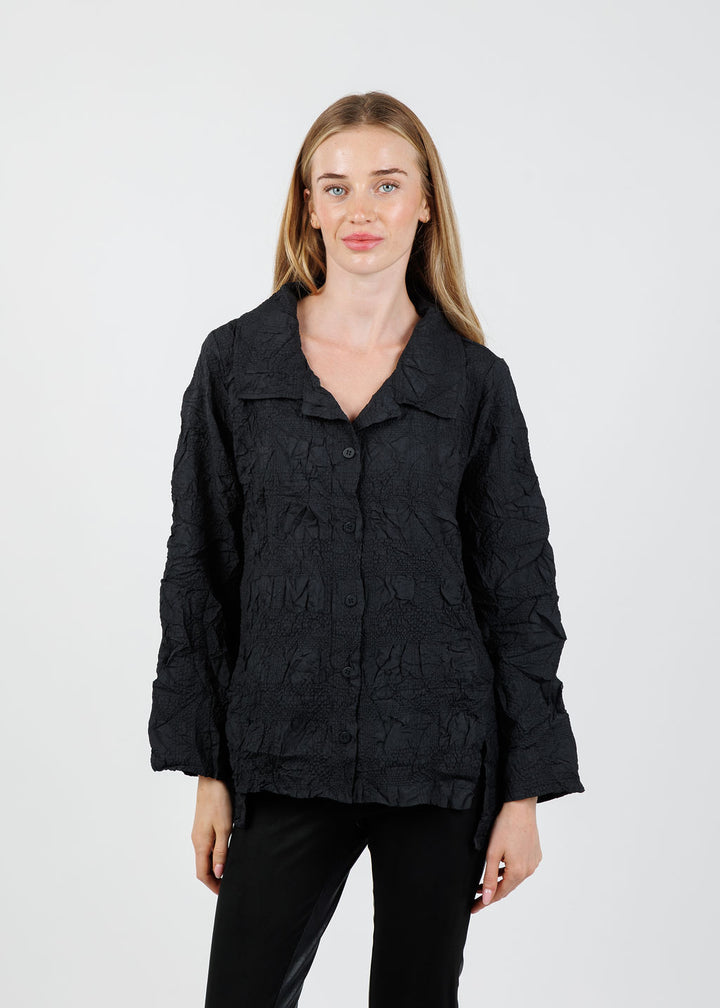 Olivia by Habitat Barcelona Button Down Shirt in Black available at Barbara Katz