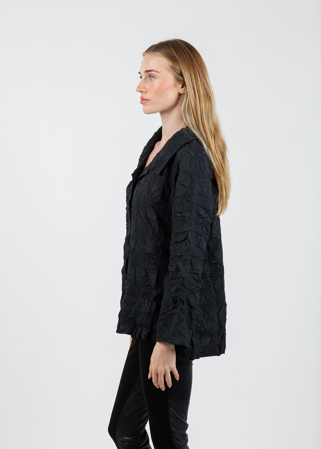Olivia by Habitat Barcelona Button Down Shirt in Black available at Barbara Katz