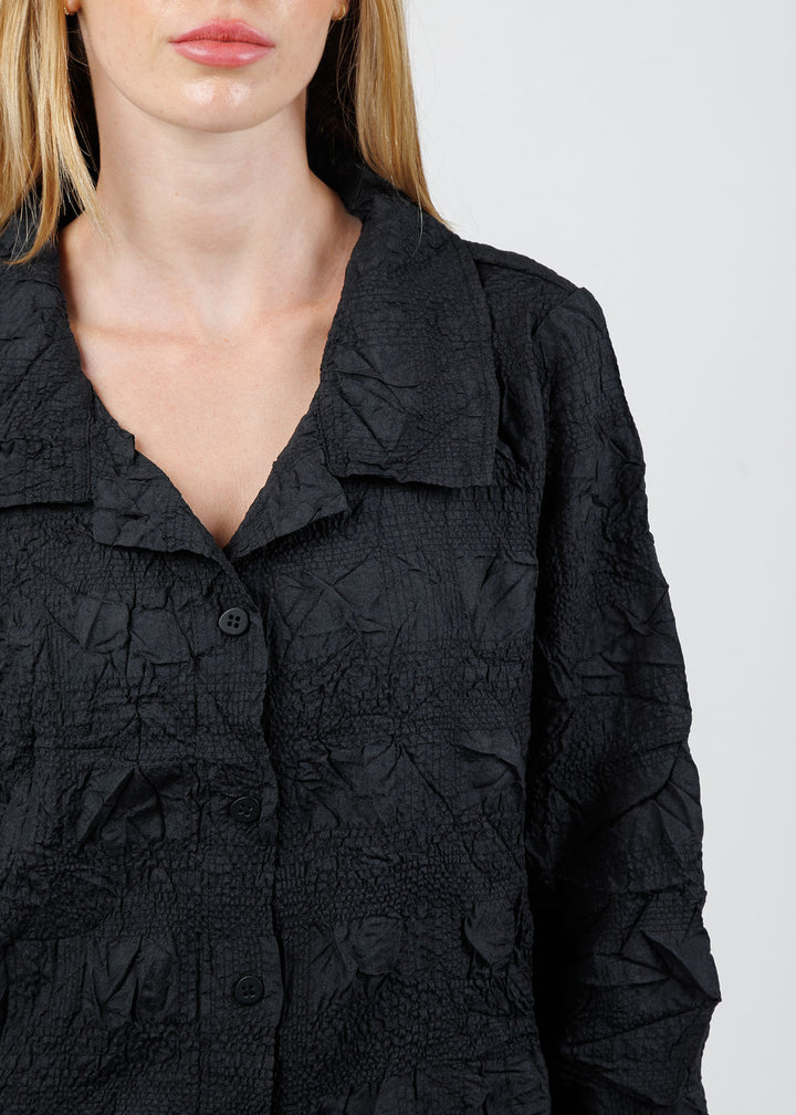 Olivia by Habitat Barcelona Button Down Shirt in Black available at Barbara Katz