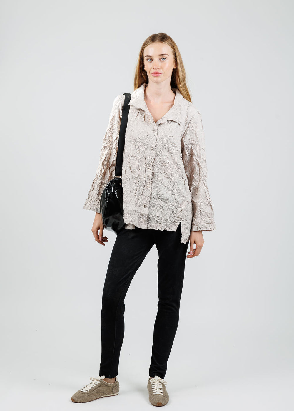 Olivia by Habitat Barcelona Button Down Shirt in Cloud available at Barbara Katz