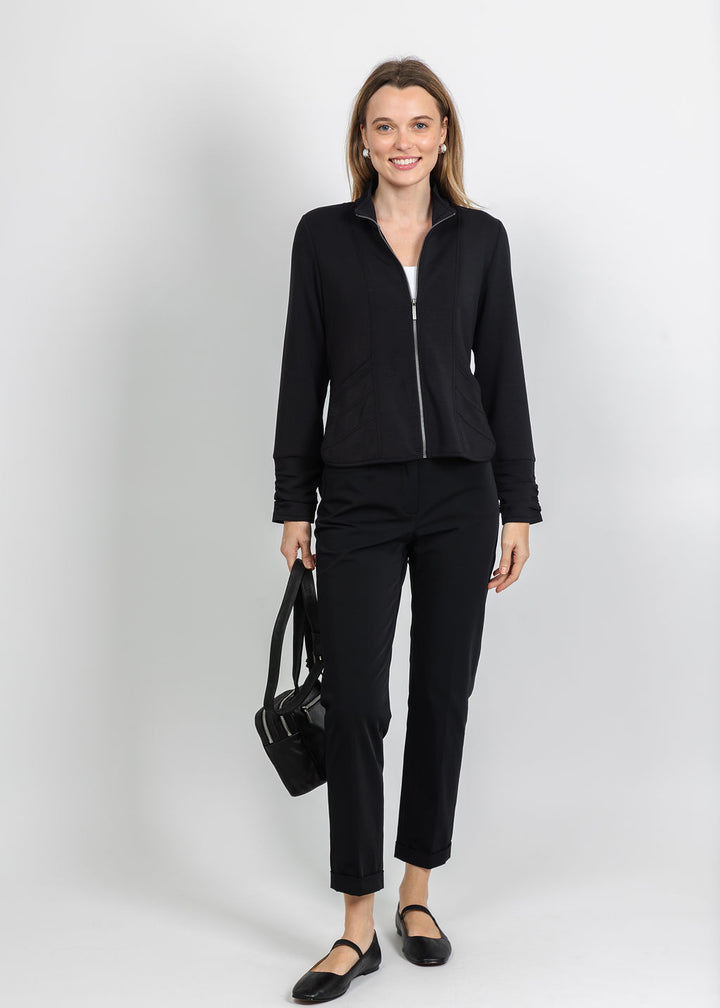 Olivia by Habitat Border Stitch Jacket in Black available at Barbara Katz
