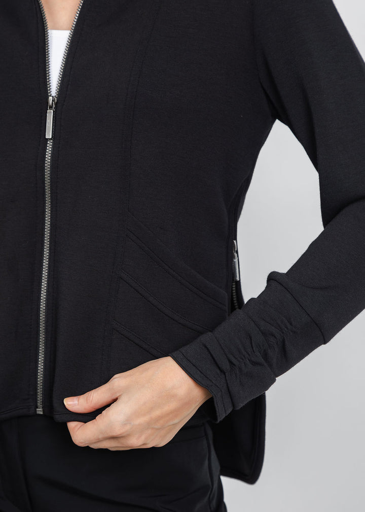 Olivia by Habitat Border Stitch Jacket in Black available at Barbara Katz