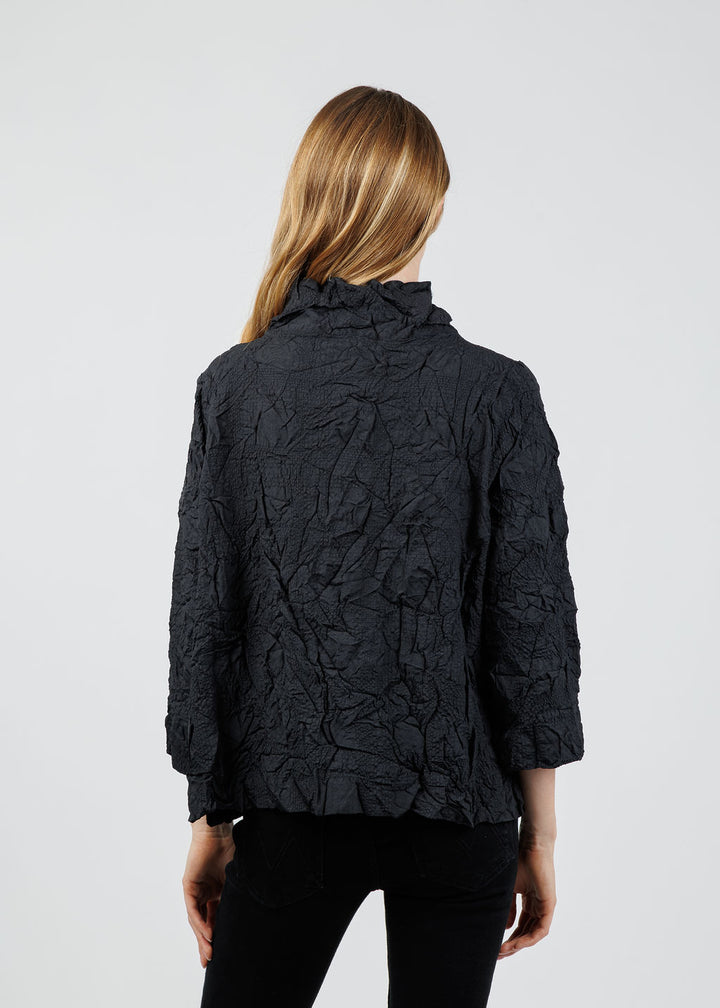 Olivia by Habitat Cinched Pocket Top in Black available at Barbara Katz