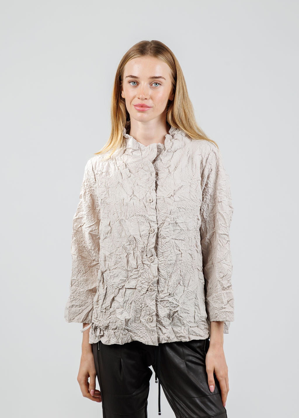 Olivia by Habitat Cinched Pocket Top in Cloud available at Barbara Katz