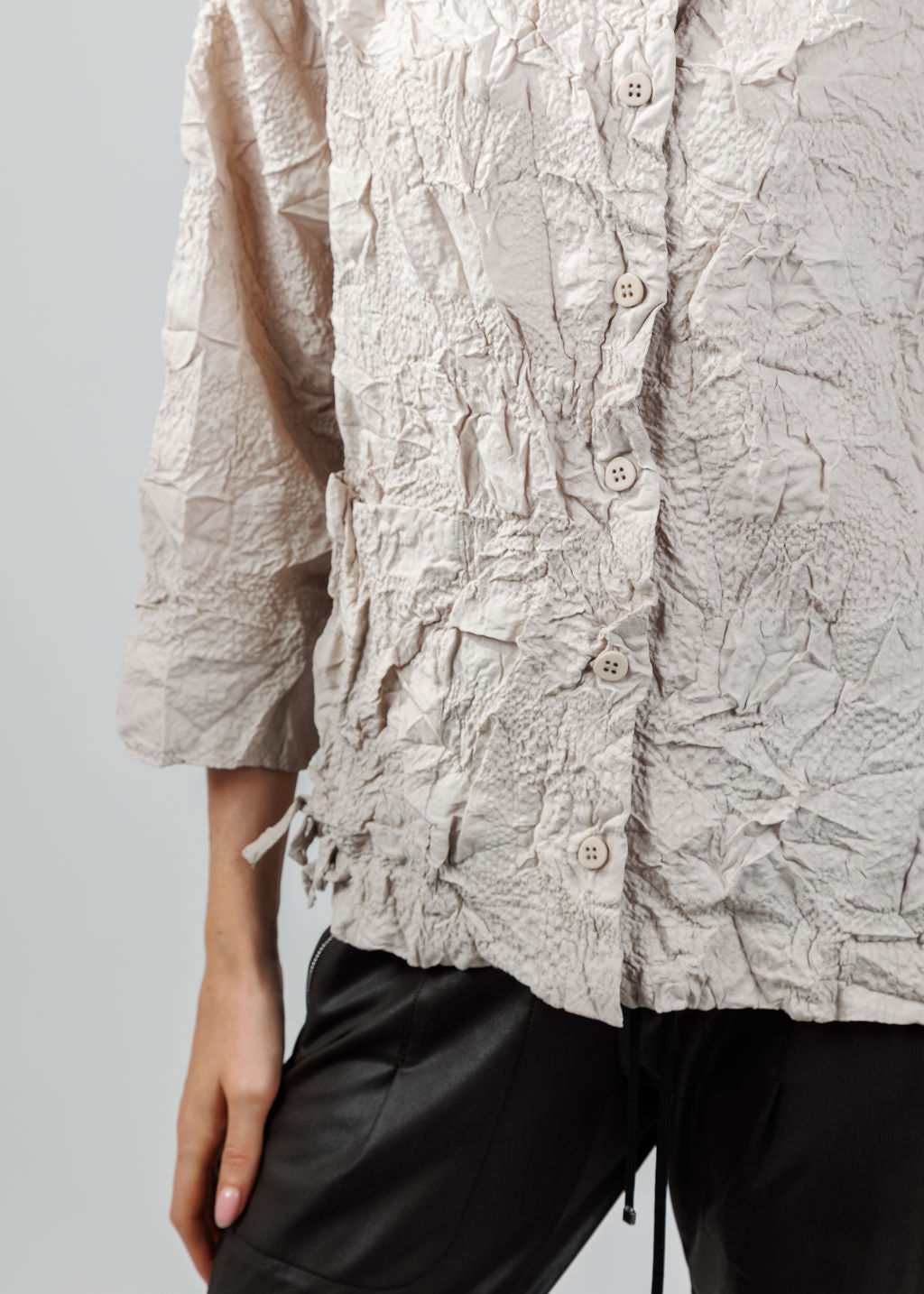Olivia by Habitat Cinched Pocket Top in Cloud available at Barbara Katz