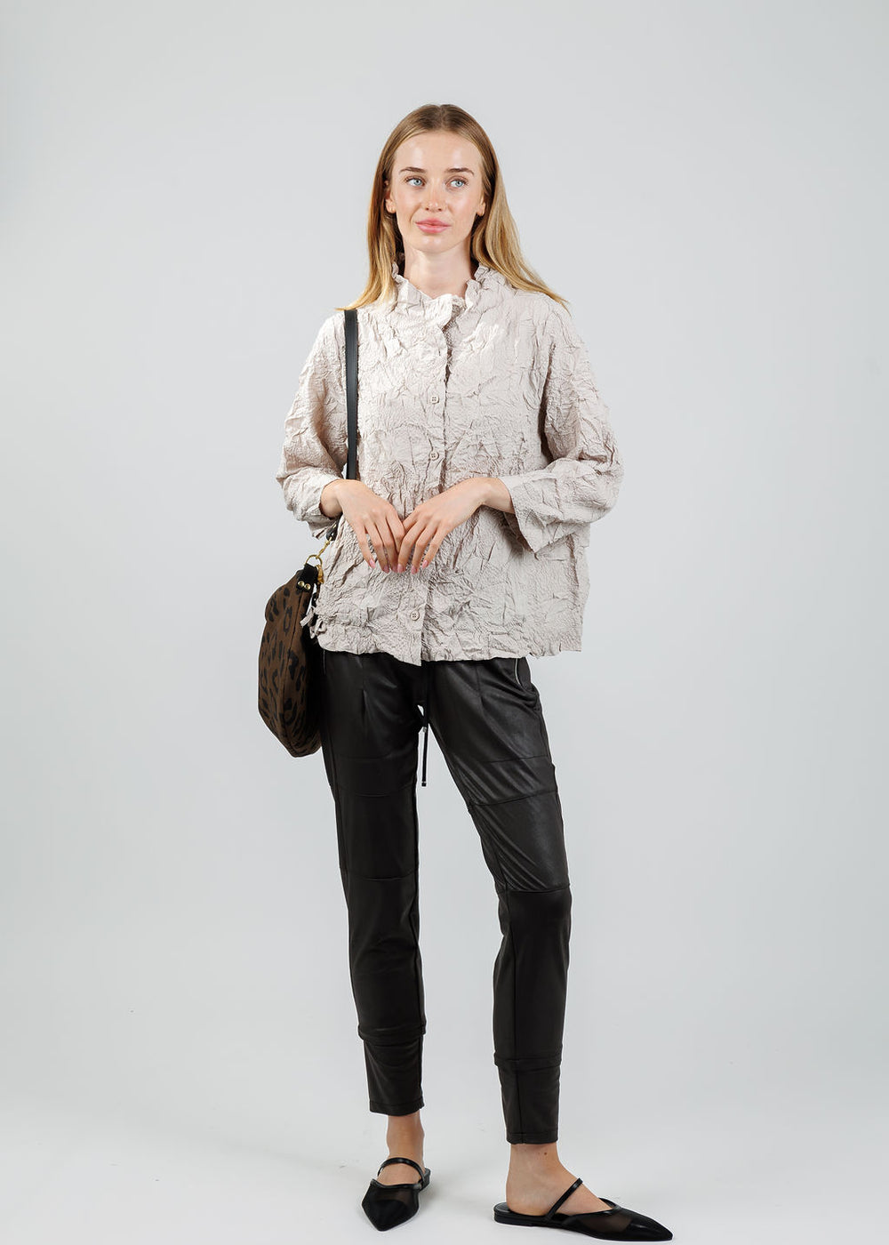Olivia by Habitat Cinched Pocket Top in Cloud available at Barbara Katz