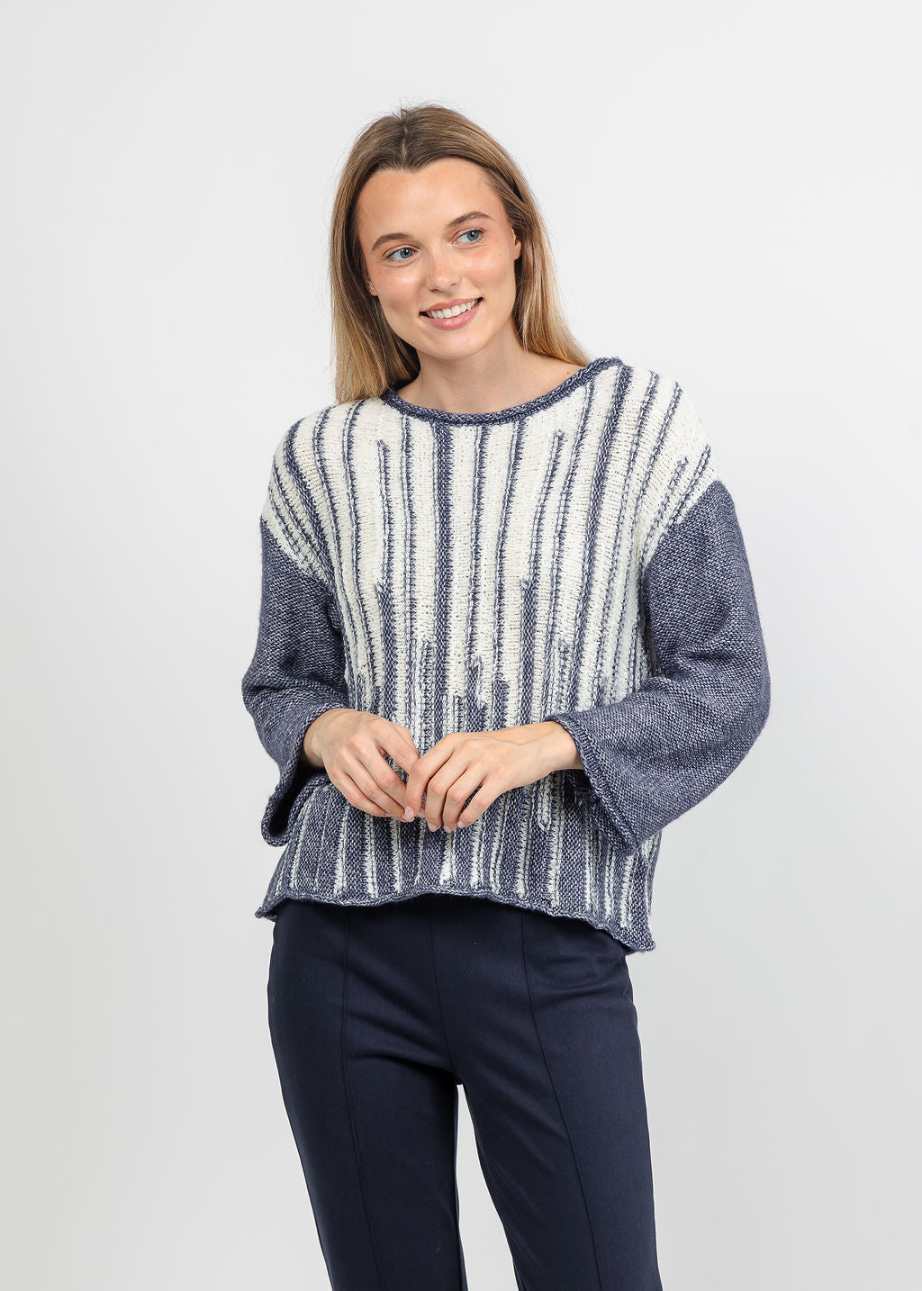 Olivia by Habitat Cloud Nine Pullover Sweater in Denim available at Barbara Katz