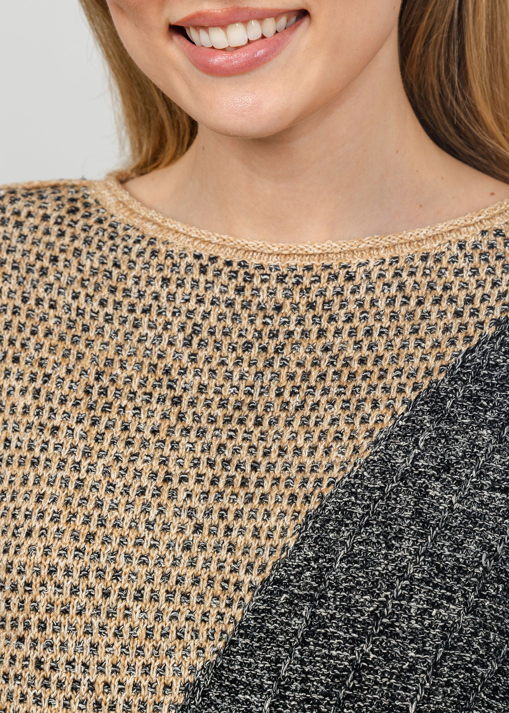 Olivia by Habitat Diagonal Darlings Pullover Sweater in Granite available at Barbara Katz