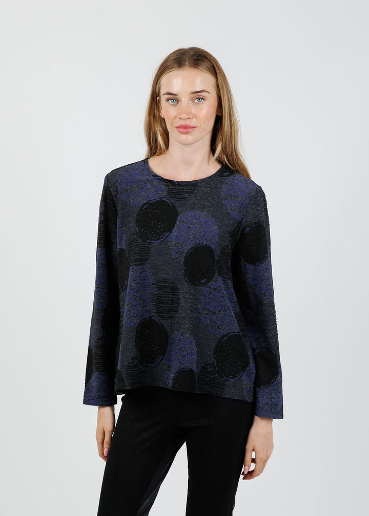 Olivia by Habitat Easy Dot Spotlight Knit Jet Setter Top in Dusk available at Barbara Katz