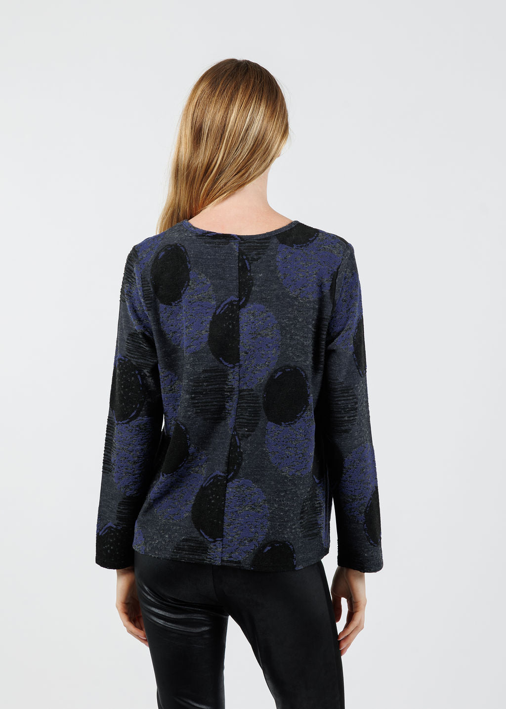 Olivia by Habitat Easy Dot Spotlight Knit Jet Setter Top in Dusk available at Barbara Katz