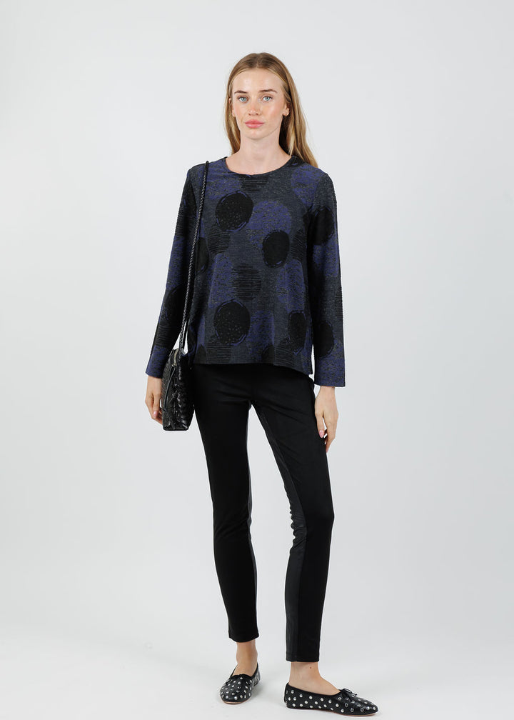 Olivia by Habitat Easy Dot Spotlight Knit Jet Setter Top in Dusk available at Barbara Katz