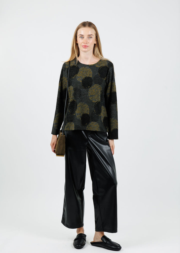 Olivia by Habitat Easy Dot Spotlight Knit Jet Setter Top in Nutria available at Barbara Katz