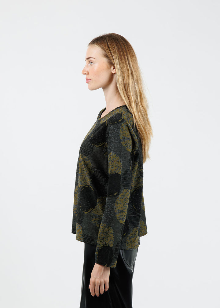 Olivia by Habitat Easy Dot Spotlight Knit Jet Setter Top in Nutria available at Barbara Katz