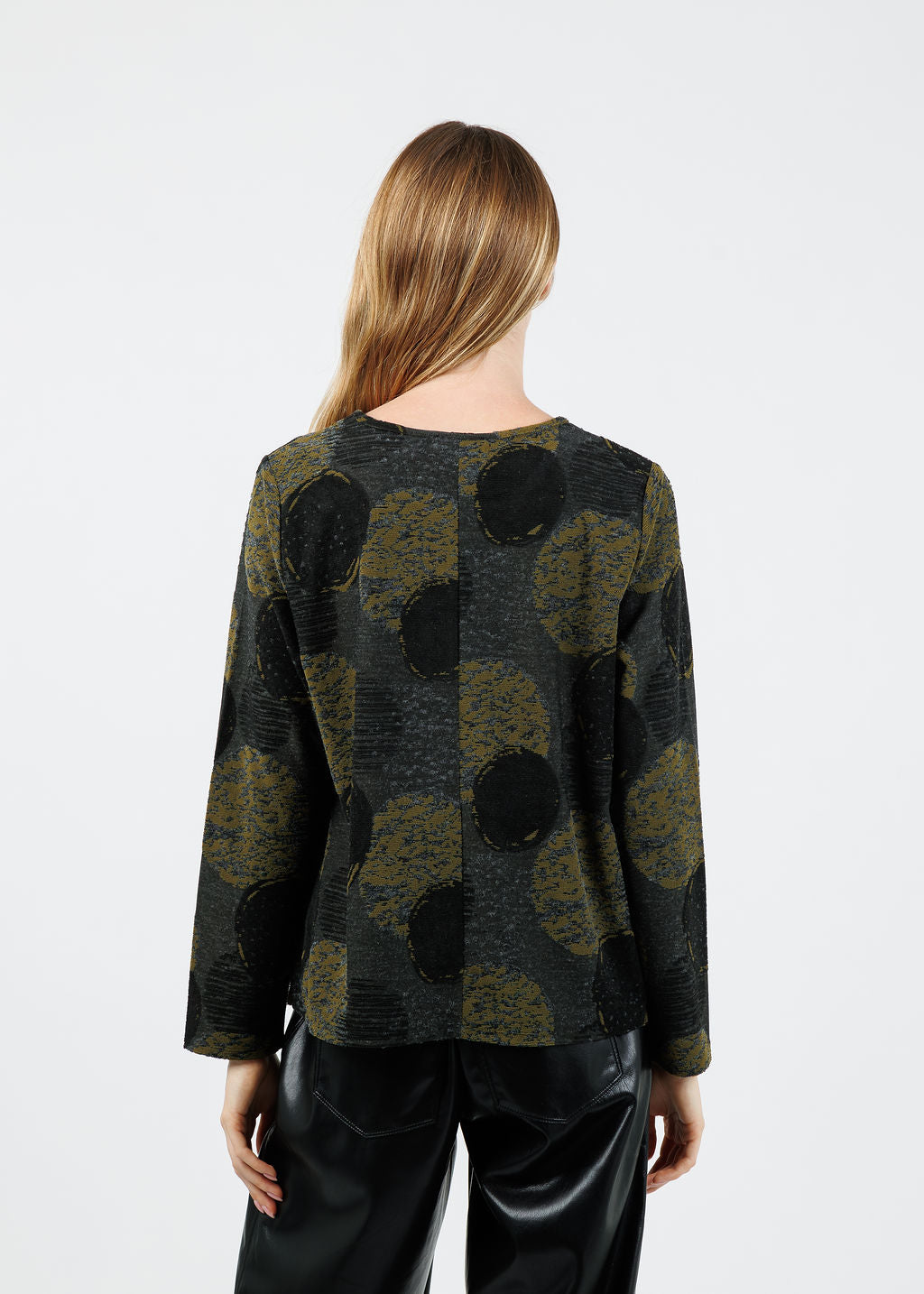 Olivia by Habitat Easy Dot Spotlight Knit Jet Setter Top in Nutria available at Barbara Katz