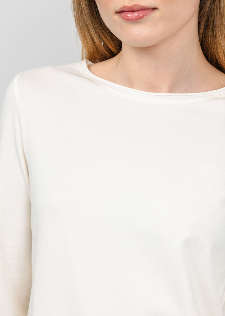 Olivia by Habitat Essential Knits Layering Crew Neck Tee in Ivory available at Barbara Katz