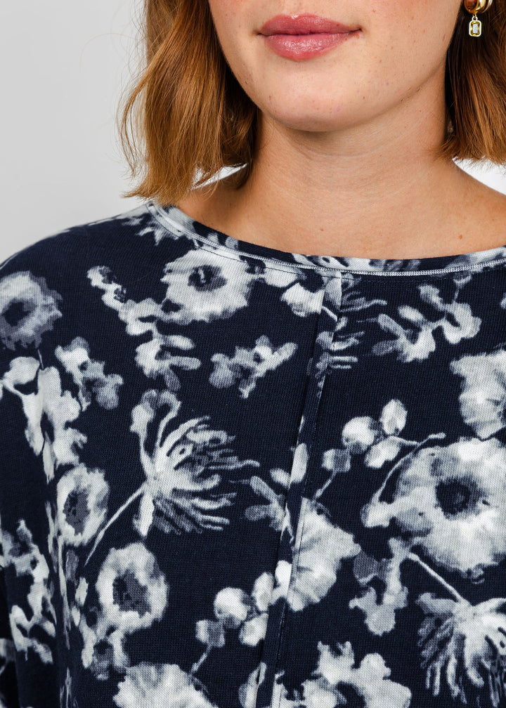 Olivia by Habitat Focus Floral Pullover Sweater in Navy available at Barbara Katz