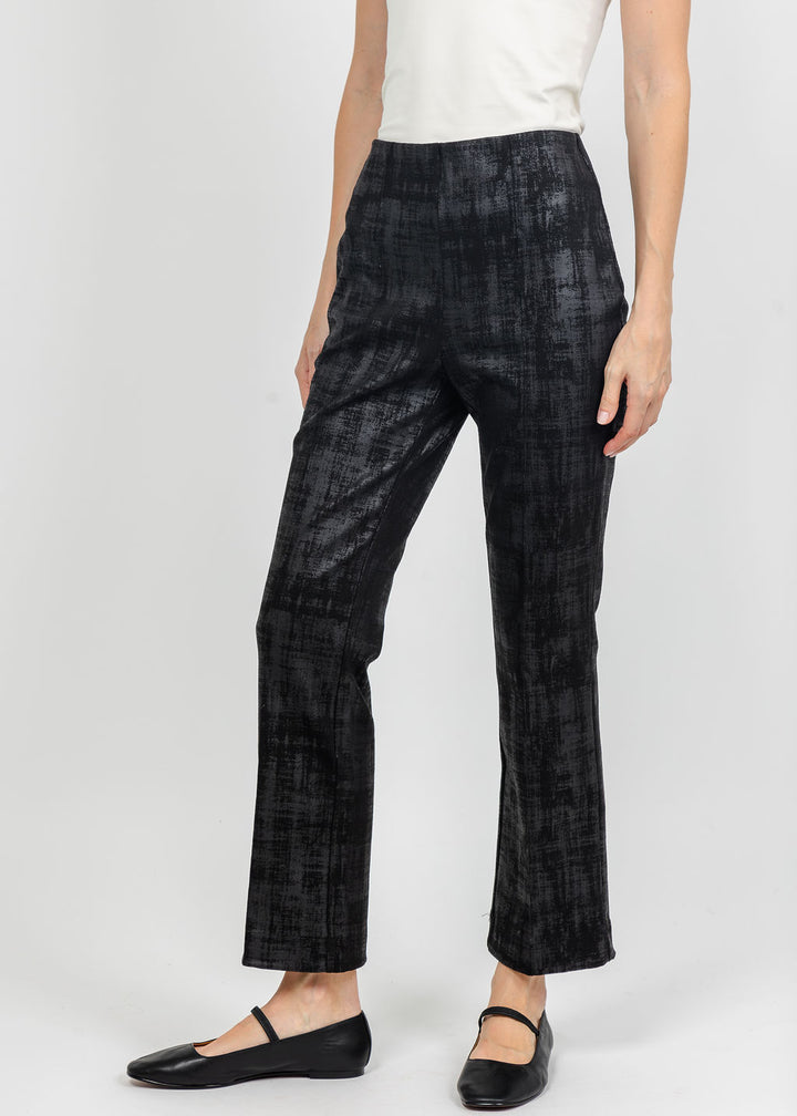 Olivia by Habitat Foil Painted Denim Kick Flare Pant in Black available at Barbara Katz
