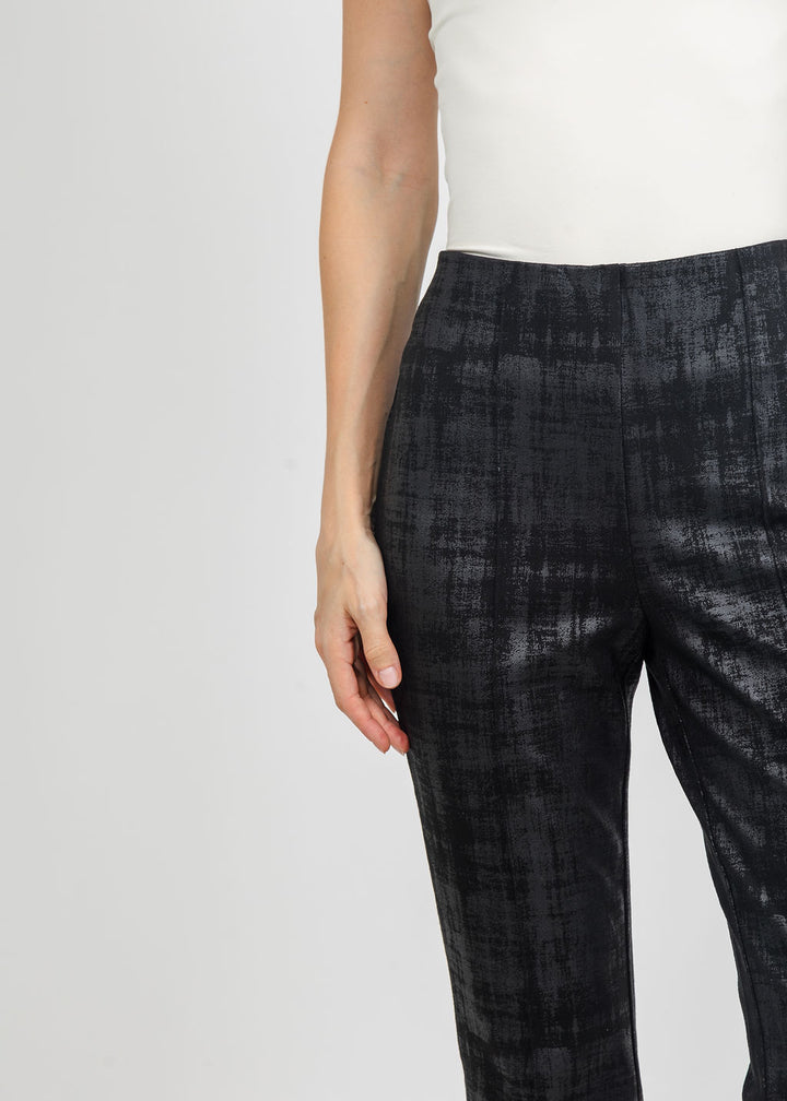 Olivia by Habitat Foil Painted Denim Kick Flare Pant in Black available at Barbara Katz