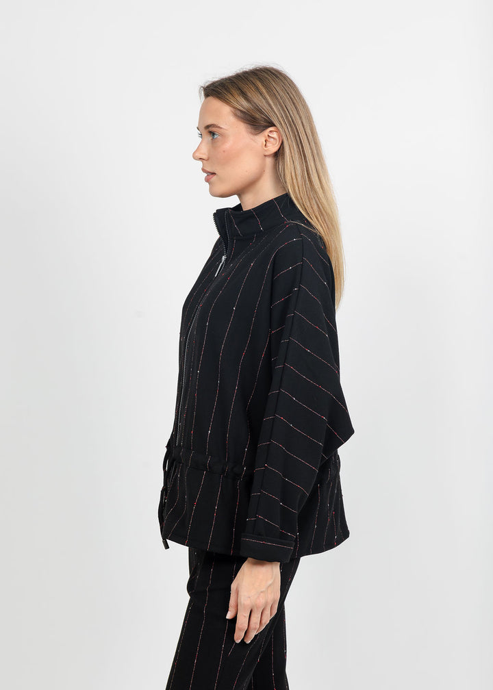 Olivia by Habitat Jennifer Jacket in Black Pinstripe available at Barbara Katz