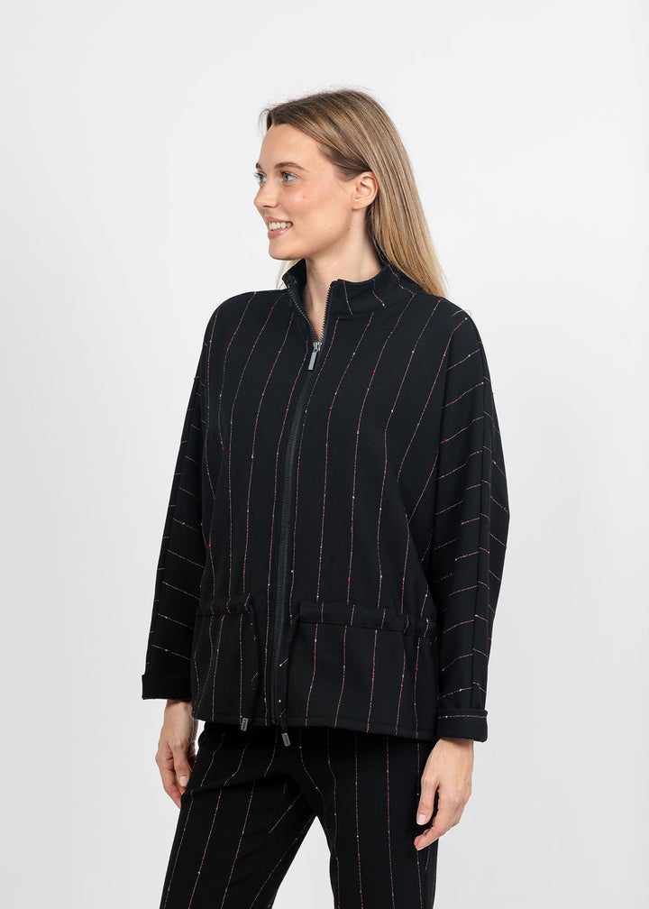Olivia by Habitat Jennifer Jacket in Black Pinstripe available at Barbara Katz