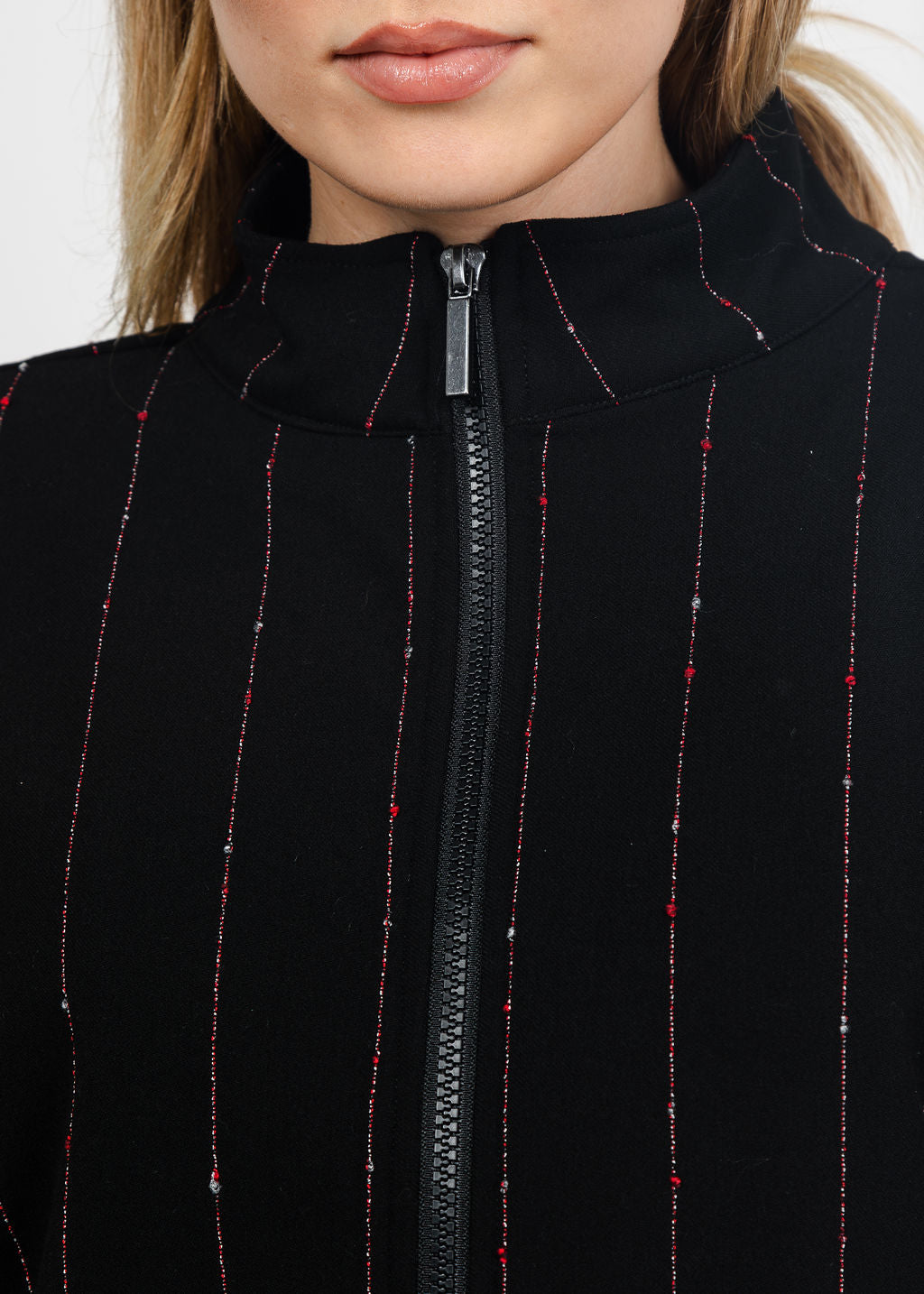 Olivia by Habitat Jennifer Jacket in Black Pinstripe available at Barbara Katz